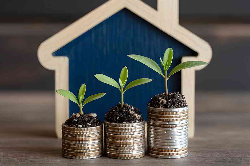 Holzhäuschen mit Münztürmen und Pflanzensprösslingen davor - © jendralbiribiri - stock.adobe.com